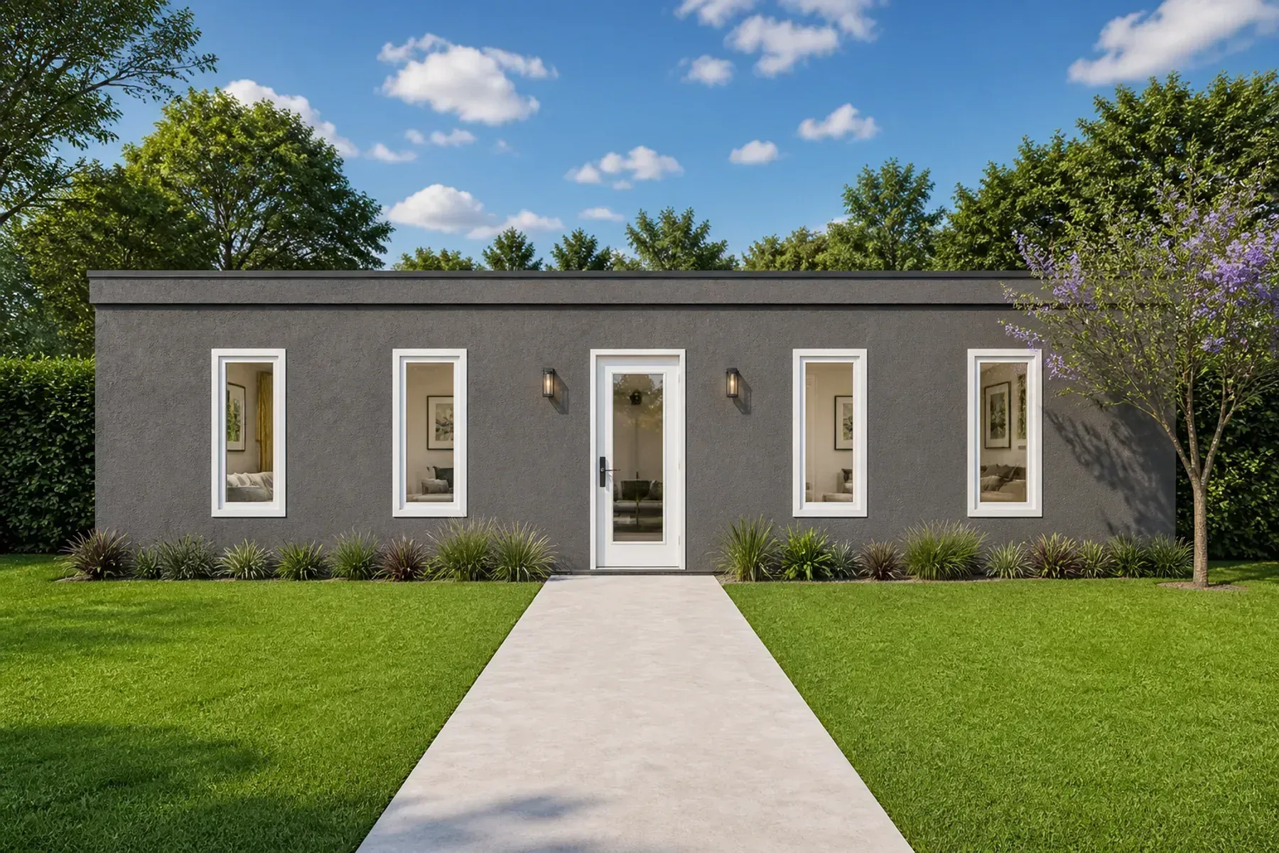Model A1 — Farmhouse exterior (compact)