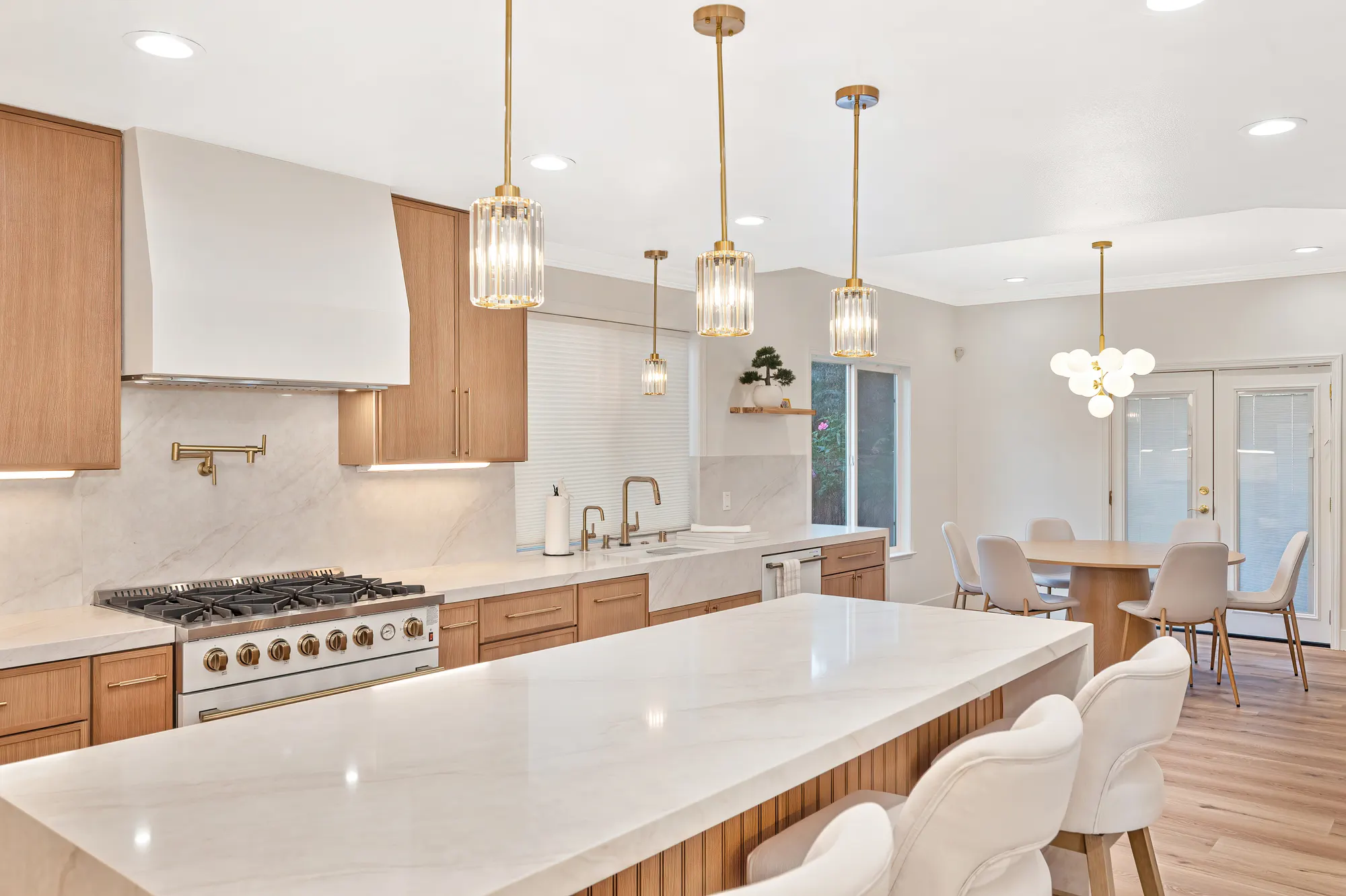 Open kitchen and dining after whole-home remodel